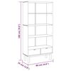 vidaXL Libreria OTTA con 2 Cassetti Marrone e Bianco in Legno di Pino