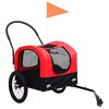 vidaXL Rimorchio per Animali Domestici e Passeggino 2in1 Rosso e Nero