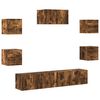 vidaXL Set di Mobili Porta TV 7 pz Rovere Fumo in Legno Multistrato