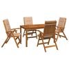 vidaXL 5-Piece Garden Dining Set Naturale Legno di Acacia Massello