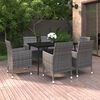 vidaXL Set da Pranzo per Giardino 7 pz con Cuscini Polyrattan e Vetro