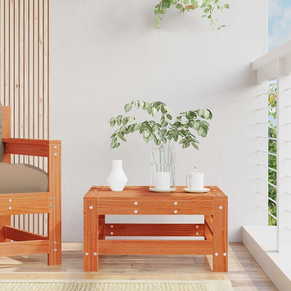 vidaXL Poggiapiedi da Giardino Legno di pino massiccio Marrone Cera