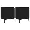 vidaXL Comodini con Gambe in Metallo Nero 40x30x50 cm