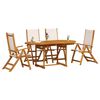 vidaXL Set Pranzo da Giardino 5pz Legno Massello di Acacia e Textilene