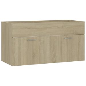 vidaXL Mobile Sottolavabo Rovere Sonoma 90x38,5x46cm Legno Multistrato