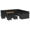 vidaXL Set Divano da Giardino 14 pz Nero polyrattan