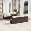 vidaXL Set Divano da Giardino con cuscino 9 pcs Marrone Poly Rattan