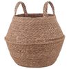 vidaXL Vaso da fiori con manici Naturale &Oslash; 32 x 32 cm 100% Erba marina