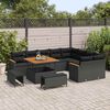 vidaXL Set Divano da Giardino 12 pcs Nero polyrattan