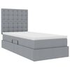 vidaXL Letto con contenitore e materasso Grigio chiaro 90 x 190 cm