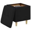 vidaXL Pouf contenitore con cuscino Nero 40 x 40 x 45 cm Tessuto
