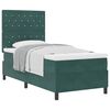 vidaXL Letto a molle con materasso Verde Scuro 90 x 200 cm Tessuto