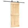 vidaXL Porta scorrevole Naturale e Nero 80 x 210 cm