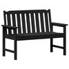 vidaXL Panchina da giardino Nero 120 x 59 x 88 cm HDPE