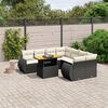 vidaXL Set Divani da Giardino 9 pz con Cuscini Nero in Polyrattan