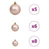 vidaXL Albero di Natale artificiale con luci integrate Rosa 120 cm PVC