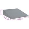 vidaXL Cuscino a Wedge Tinta unita Grigio 69 x 64 x 19 cm