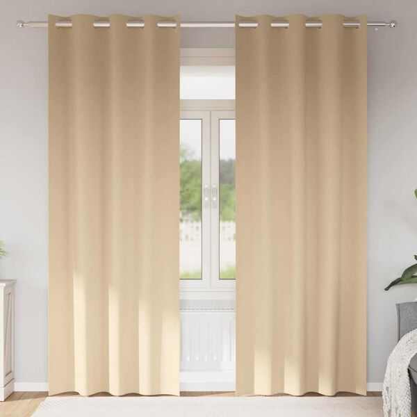vidaXL Tende Blackout con Anelli 2 pcs Crema 260 x 140 cm Poliestere