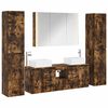 vidaXL Set di mobili per il bagno 6 pz Rovere Fumo