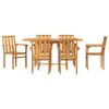 vidaXL Set da Pranzo per Giardino 7 pcs Marrone Legno di teak solido