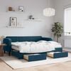 vidaXL Divano Letto Estraibile con Cassetti Blu 80x200 cm in Velluto