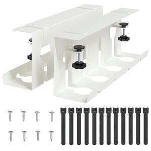 vidaXL Vassoio per gestione cavi sotto il tavolo 2 pcs Bianco