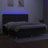 vidaXL Letto a Molle Materasso e LED Nero 200x200cm in Tessuto