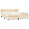 vidaXL Giroletto a Molle con Materasso Crema 160x200 cm in Tessuto