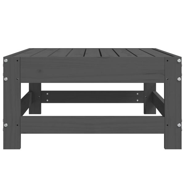 vidaXL Poggiapiedi da Giardino Grigio in Legno Massello di Pino