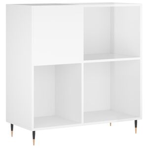 vidaXL Mobile Porta Dischi Bianco Lucido 84,5x38x89 Legno Multistrato