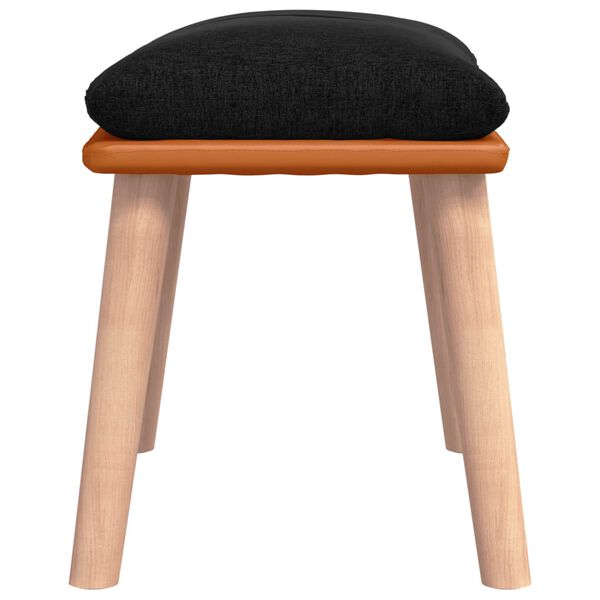 vidaXL Poggiapiedi Nero 45x29,5x35 cm in Tessuto e Similpelle