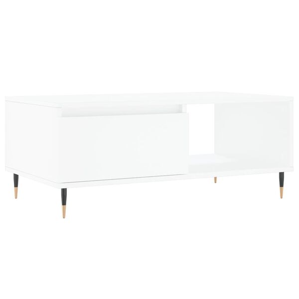 vidaXL Tavolino da Salotto Bianco 90x50x36,5 cm in Legno Multistrato