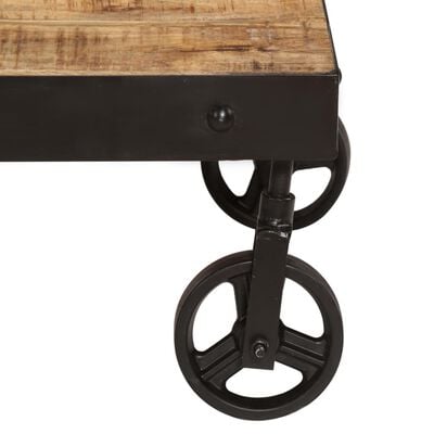 vidaXL Tavolino da Salotto con Ruote in Massello di Mango 100x60x26 cm