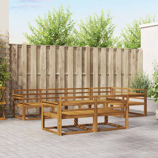 vidaXL Set di divani da esterno 7 pcs Naturale