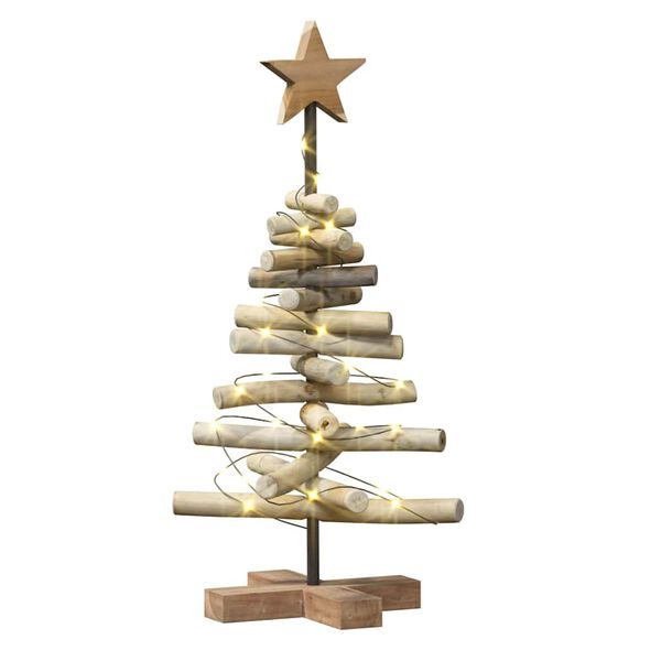 vidaXL Albero di Natale Marrone 60 cm Legno massello di teak