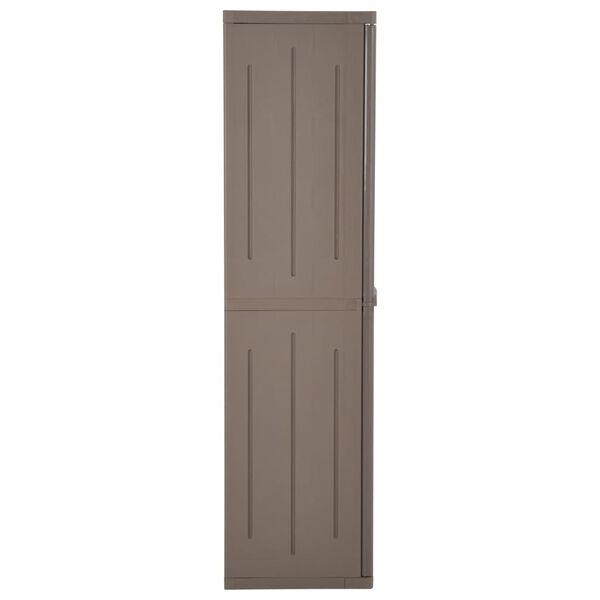 vidaXL Armadio da Giardino Marrone 65x45x172 cm in PP Aspetto Legno