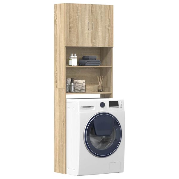 vidaXL Mobile Lavatrice Rovere Sonoma 64x24x190 cm in Truciolato
