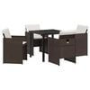vidaXL Set da Pranzo per Giardino 5 pz Marrone polyrattan
