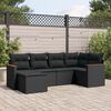 vidaXL Set Divano da Giardino 6 pz con Cuscini Nero in Polyrattan