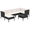 vidaXL Set Divani da Giardino 7 pz con Cuscini in Polyrattan Nero