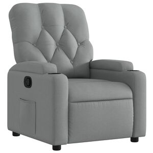 vidaXL Poltrona Reclinabile in Tessuto Grigio Chiaro