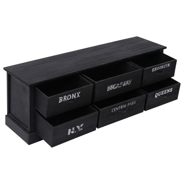 vidaXL Panchina da Ingresso Nera 115x30x40 cm in Legno