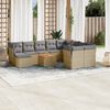 vidaXL Set Divani da Giardino 11 pz con Cuscini Beige in Polyrattan
