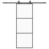vidaXL Porta Scorrevole con Ferramenta Nera 76x205 cm in Vetro ESG