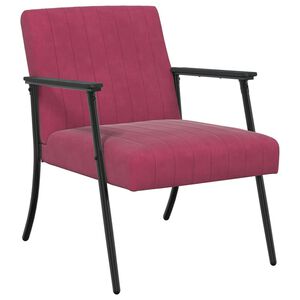 vidaXL poltrona Rosso Vino 59 x 75 x 78 cm Velluto