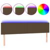 vidaXL Testiera a LED Marrone Scuro 200x5x78/88 cm in Tessuto