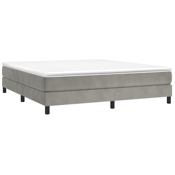 vidaXL Struttura Letto a Rete a Molle Grigio Chiaro 180x200 cm Velluto