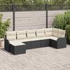 vidaXL Set Divano da Giardino 7 pcs Nero e bianco Poly Rattan