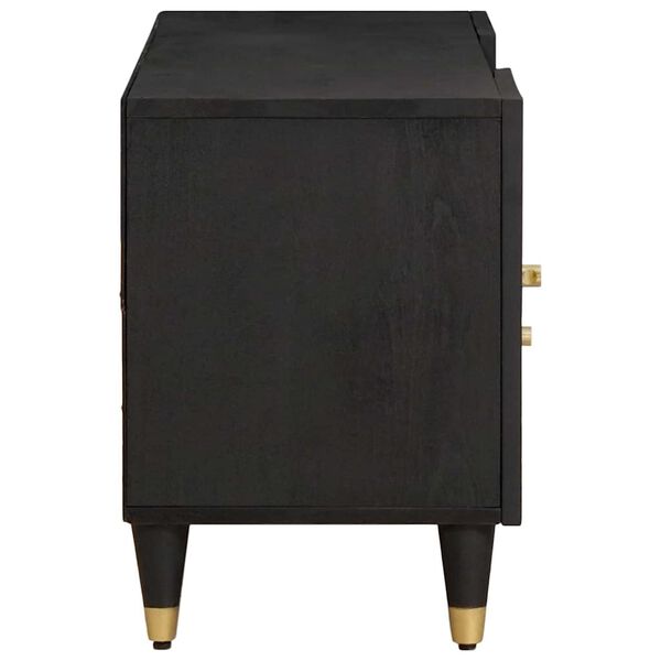 vidaXL Mobile TV Nero 105 x 33 x 46 cm Legno di mango massello
