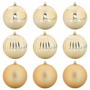vidaXL Set di palline di Natale XL 9 pcs Oro Plastica